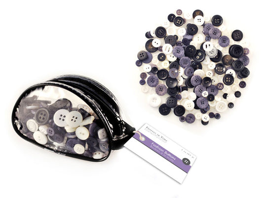 Button Embellishment: 85g Fashion Dyed Buttons in Purse G) Classic