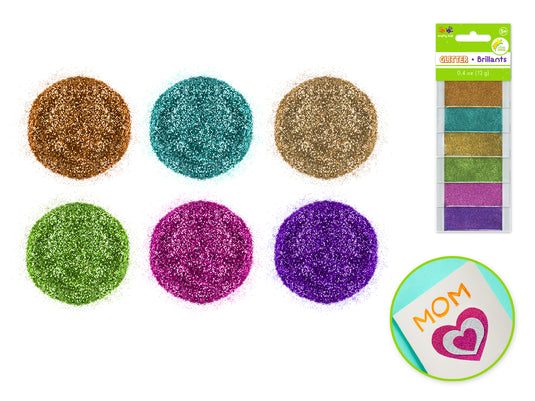 Krafty Kids: 12g Twinkle-Town Glitter Pouches (6ea x 2g) B) Glam