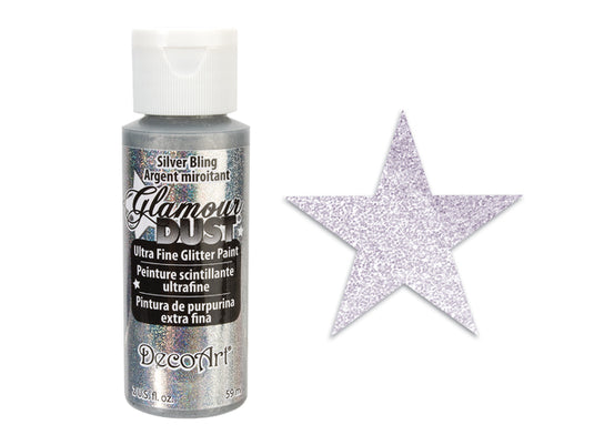 Glamour Dust Paint: 2oz Ultrafine Glitter Paint DGD01-DGD21 02 Silver Bling