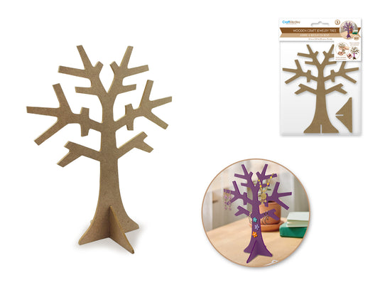 Wood Craft: 5.1"x5.9" DIY Jewelry Tree 3mm(T)