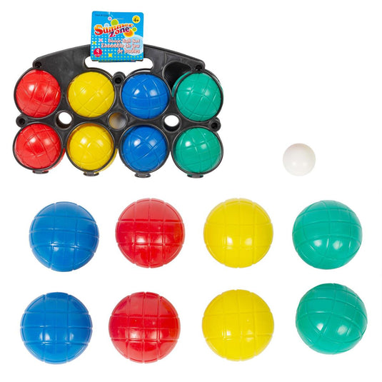 Summer Zone 9pcs Bocce Balls Set w/ 8 Balls & Jack, Plastic case,header;