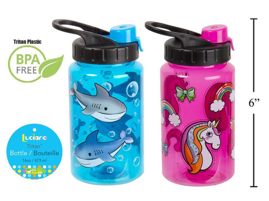 Luciano PET 16oz. Kid's Bottle w/Chugger Lid & Graphics, 2/s, upc.