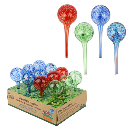 Garden E. 7.5"L Glass Watering Bulb w/ Colour Paint,3"Dia., 4/c, 12/DPY