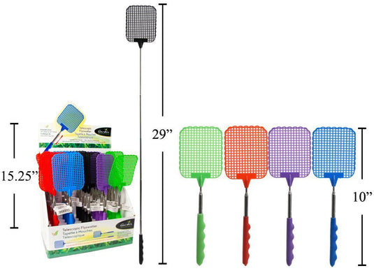 Garden E. Telescopic Flyswatter, 24/PDQ, 4 Cols., extends to 29"L.