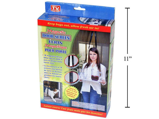 Magnetic Door Screen w/18 Magnets, , 35"x82", Keeps Bugs Out, Col. Box.