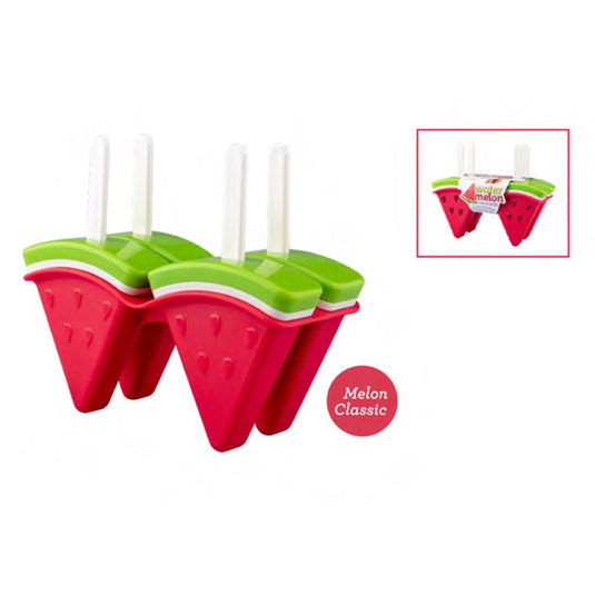 Luciano Set/4 Watermelon Popsicle Makers, 7.2"x2.8"x6", sleeve card