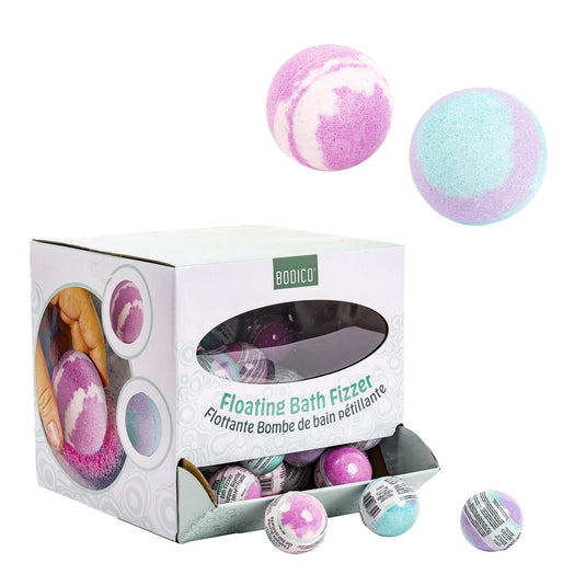 Bodico, 50g Floating Bath Fizzer, 1% fragrance, 2asst, shrink,54/pdq,