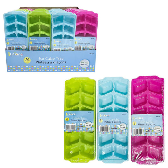 Luciano Set/2 Ice Cube Trays, 3cols., 24/dsp, DPY+label (ES10378)