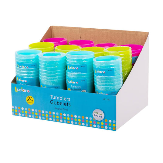 Luciano Set/4 12oz. Tumblers, 3cols., 24/dsp, DPY+label (ES13260)