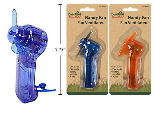 Camping B/O Mini Fan w/Cord  2 Cols., b/c