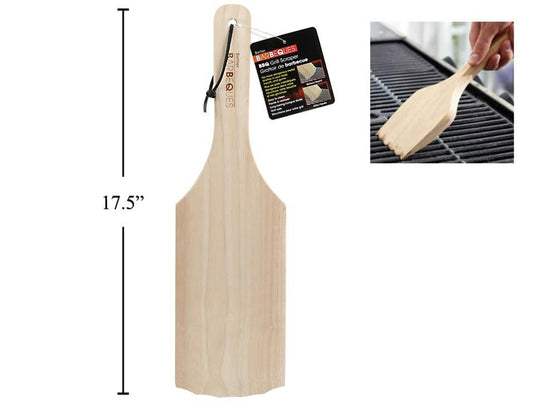BBQ Deluxe Wooden Grill Scraper , 17.35"x5", wrapper card
