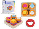 EDUCATIONAL MATCHING WOOD SLEEVE 12X12X5CM 4 ASST SHAPES & COLORS