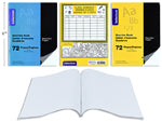 EXERCISE BOOK 7X9" PLAIN BLANK WHITE PAGES 72PGS ASST COLOR COVERS