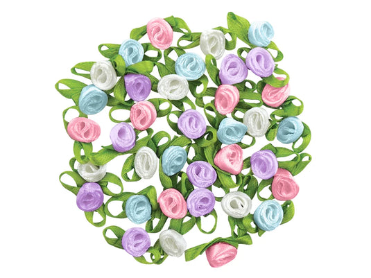 A Brides Wish: 5/16" Ribbon Roses w/Bows C) Bridal Blend