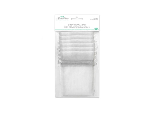 A Brides Wish: 3"x4" Organza Bags Sheer w/Ribbon String B) Shimmering Silver