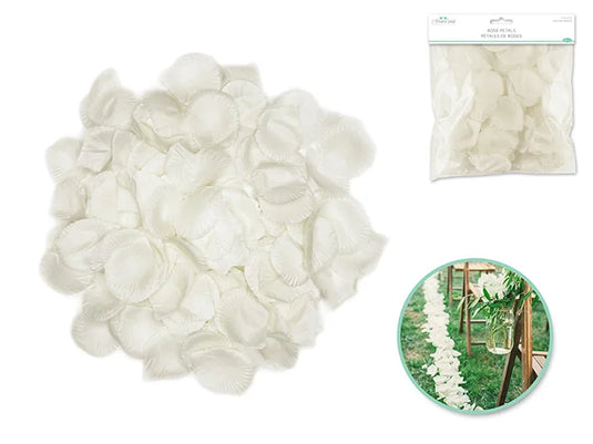 A Brides Wish: 200pc Rose Petals 'Real-Look' B) White