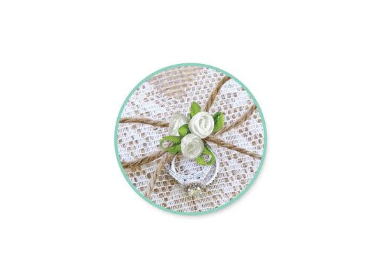 A Brides Wish: 5/16" Ribbon Roses w/Bows A) White