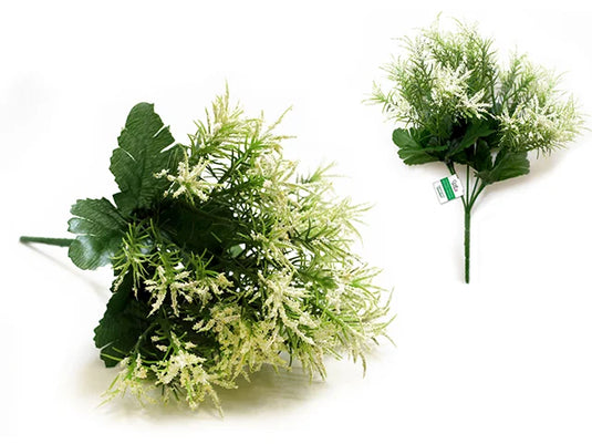 Enchanted Garden Filler: Flocked Springeri Bush x5 A) Cream