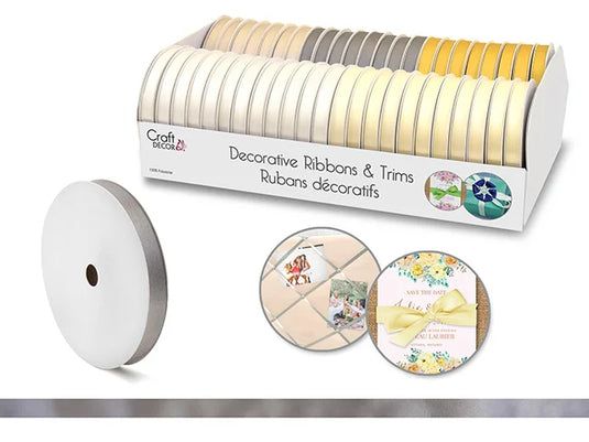 Craft Décor Ribbons & Trims: Poly-Satin 3/8" x 5yd Rolls C) Elegance