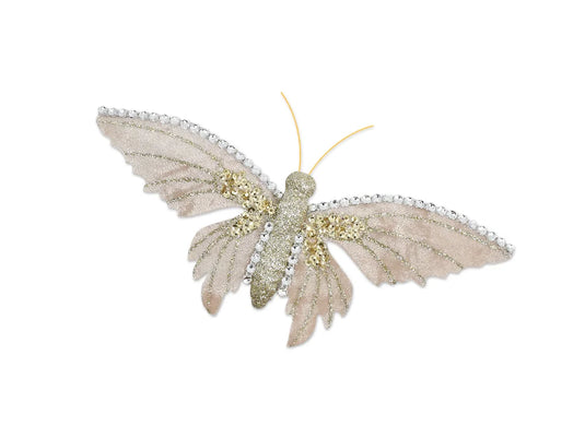 A Brides Wish: 7.5"x3.5" Giant Bling Butterfly w/Clip A) Champagne