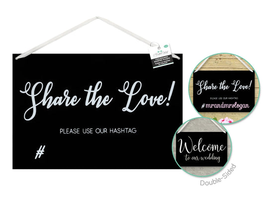 A Brides Wish: 10.88"x7" Chalk-It-Up Hashtag Hanger Board MDF