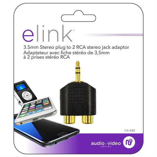 ADAPTER 3.5MM STEREO PLUG TO 2 RCA JACKS