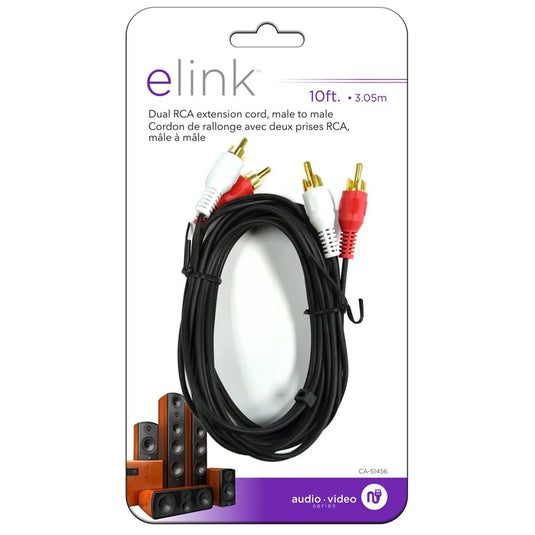 10 FT. DUAL RCA MALE TO MALE CABLE