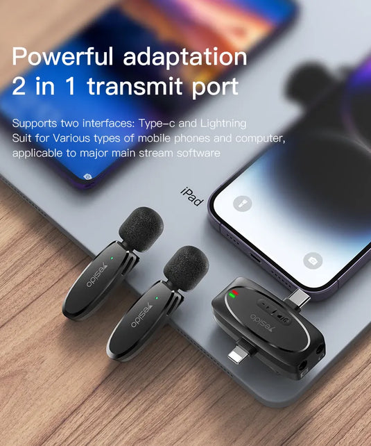 Wireless MEMS Microphone Type-c 2 in 1 transmit port