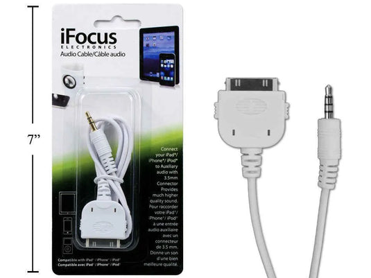 iFocus,30Pin to 3.5 MM Audio Plug 3.3ft Converter Cable, B/C