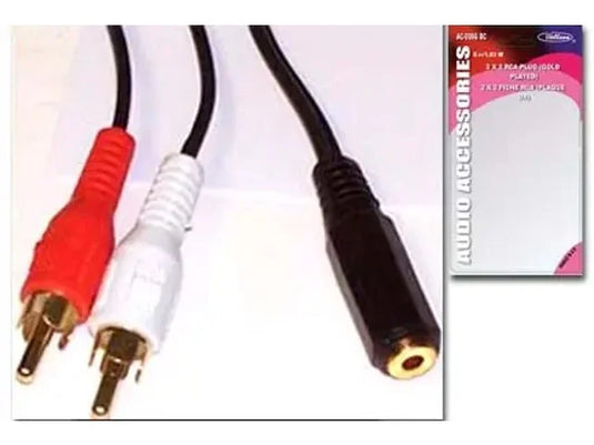 6 FT 3.5MM STEREO FEMALE TO 2 X RCA MALE