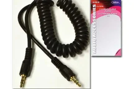 6 FT 3.5 MM COIL STEREO MALE TO MALE PLUG