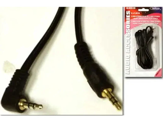 6 FT 3.5MM STEREO PLUG TO 3.5MM STEREO RIGHT ANGLE PLUG