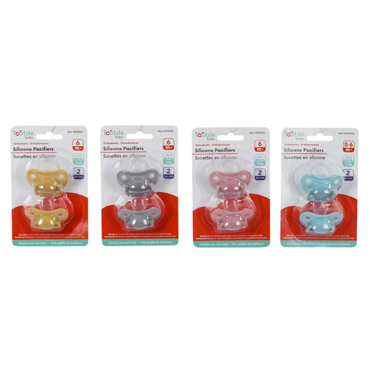 Tootsie Baby, Matte 2pcs Pacifier, 0m+/6m+, bc,(solid colours)