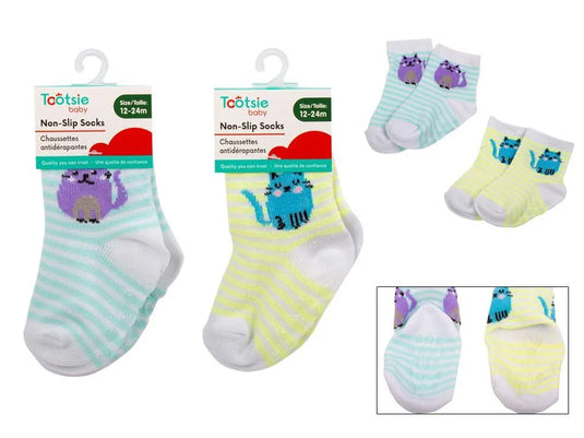 Tootsie Baby, 12-24m Kitty non-slip socks, 1 pair, 98poly/2span