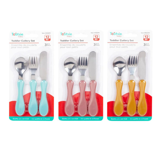 Tootsie Baby, 3-pc Cutlery Set 3 asst, bc