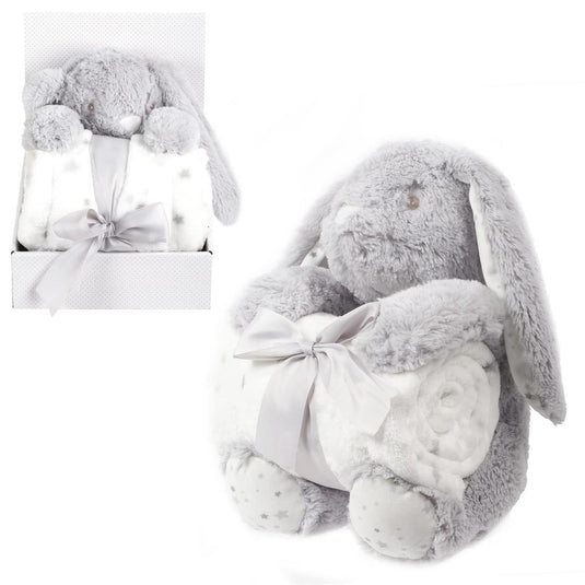 Tootsie Baby, Grey Bunny Blanket 100x75cm, disp. box, poly