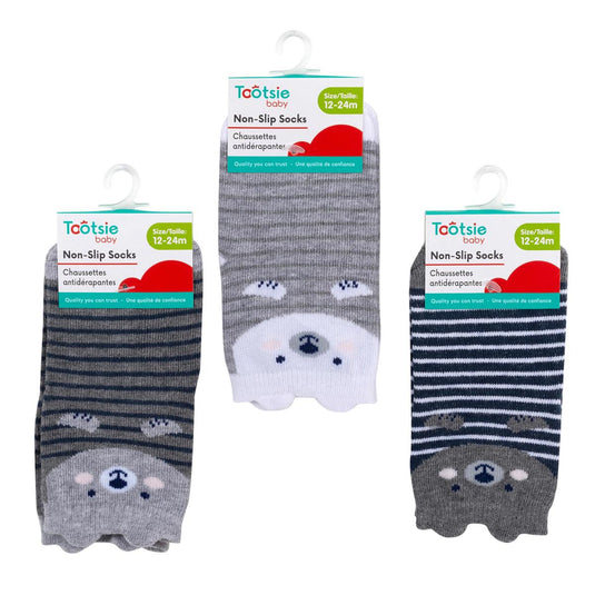 Tootsie Baby, 12-24m boy sock stripe animal, hc