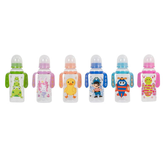 Tootsie Baby, 8oz Feeding Bottle w print + silicone nipple