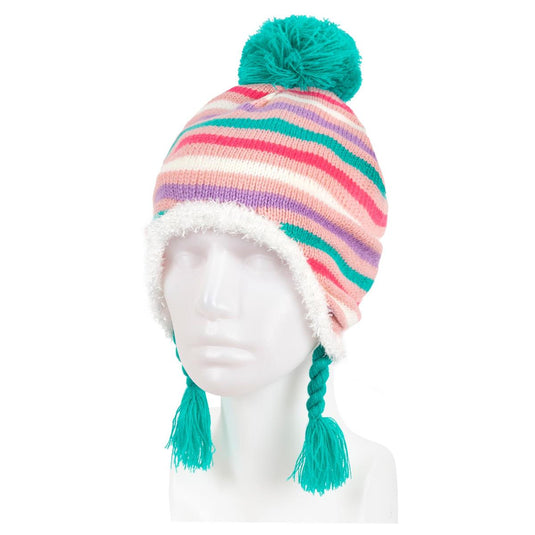 Nordic T. Kids Knitted Earflap Hat w/Pom Pom, j-hook w/cht