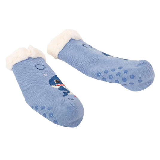 Cozywear Boys Sherpa Socks w/ Grippers, Sizes:6-8,9-12, h/c