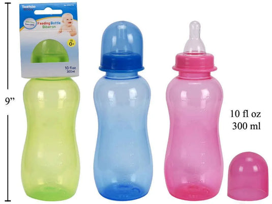 10oz BPA Free Clear Bottle,Silicone Nipple,Easy Grip