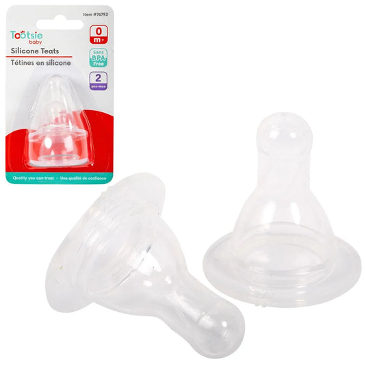Tootsie Baby 2pk Silicone Nipples, b/c
