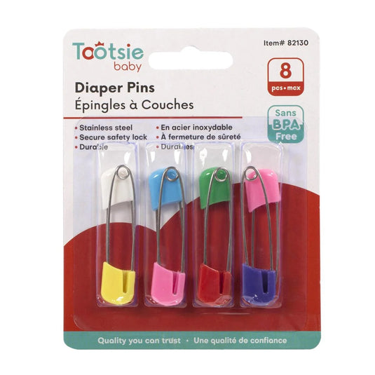 Tootsie Baby, 8-pc Baby Diaper Pins b/c