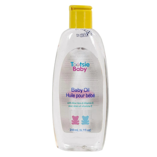 Tootsie Baby 200ml (6.7oz) Baby Oil Flip-up Bottle