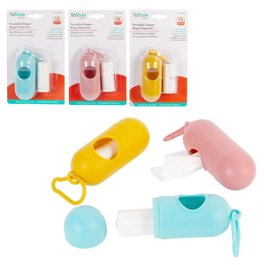 Tootsie Baby, Diaper Bag Dispenser, w/15bags, b/c