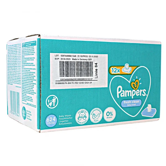 PAMPERS WIPES 12X52CT FRESH CLEAN