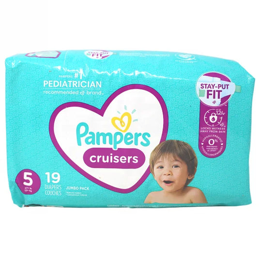 PAMPERS DIAPERS 19CT SIZE 5 JUMBO