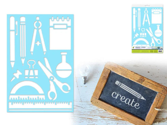 Color Factory: 7.5"x11" Multi-Media Stencil N) School Rules