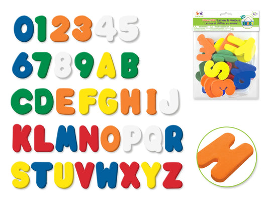 Krafty Kids: 2.25" x 1/4" Fun Foam A To Z's & 1-2-3'S 36Pk C) Primary