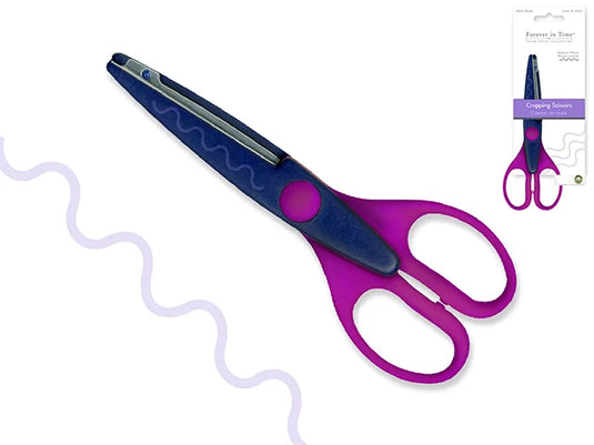 Paper Craft Essential: 6.5" Designer Cropping Scissors Metal Blade I) Medium Wave